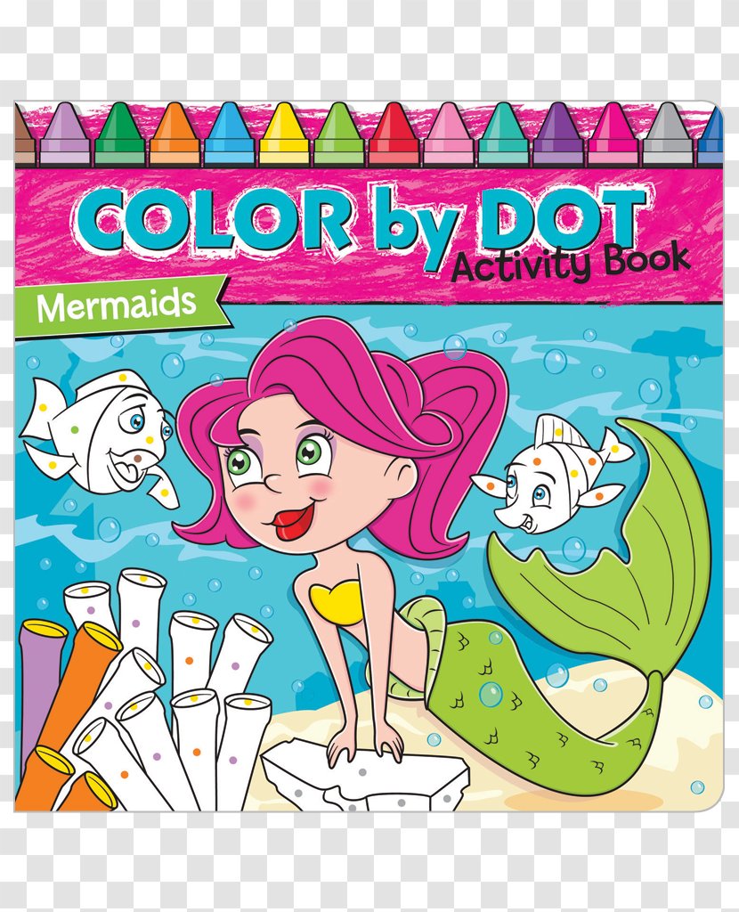 Color-By-Dot: Mermaids Fairies Illustration Clip Art - Text - Colorful Dot Transparent PNG