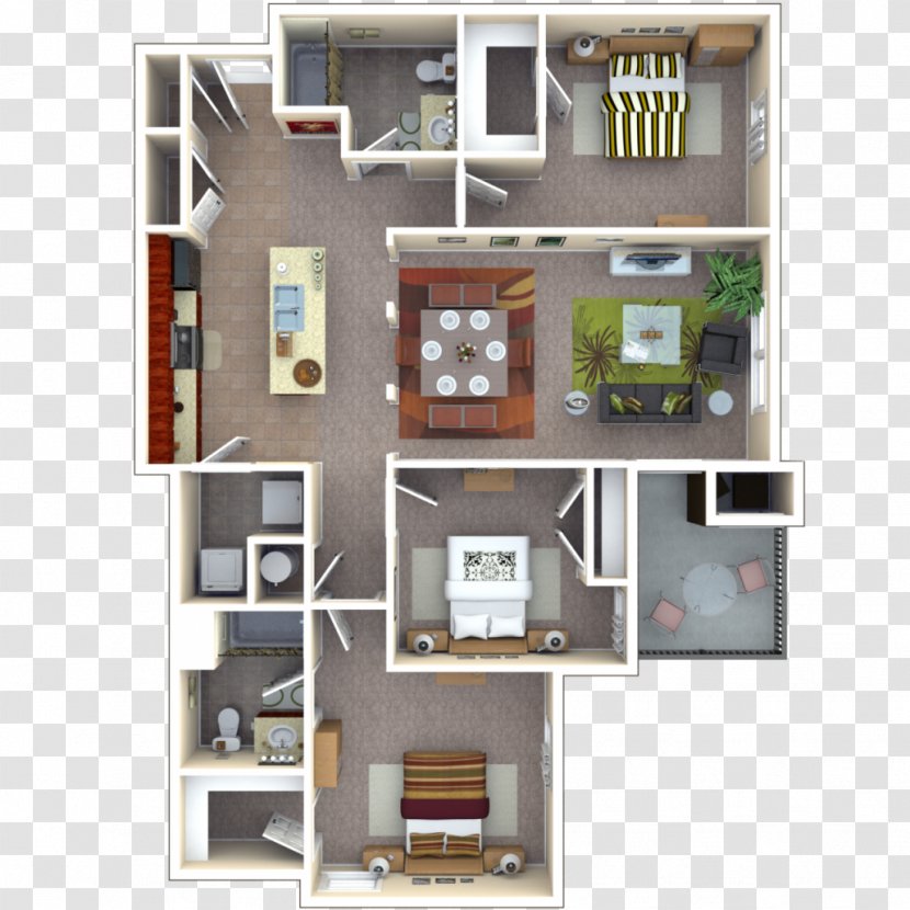 Floor Plan Autumn Breeze Apartments Greenwood Antioch - Three Rooms And Two Transparent PNG