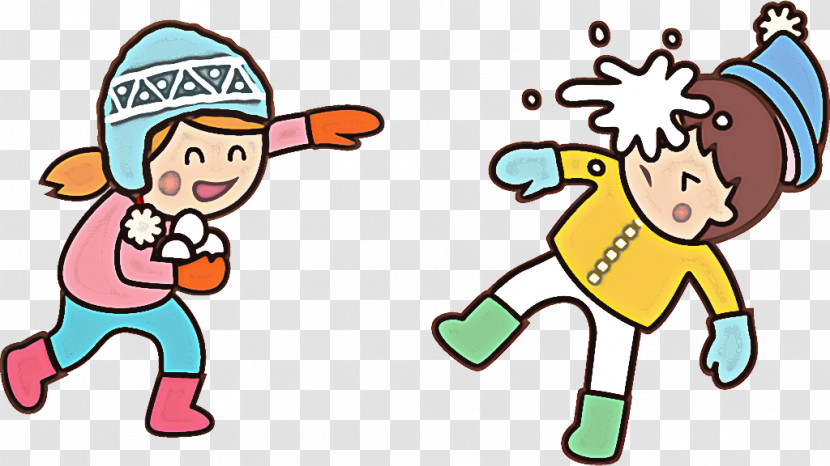 Snowball Fight Winter Kids Transparent PNG