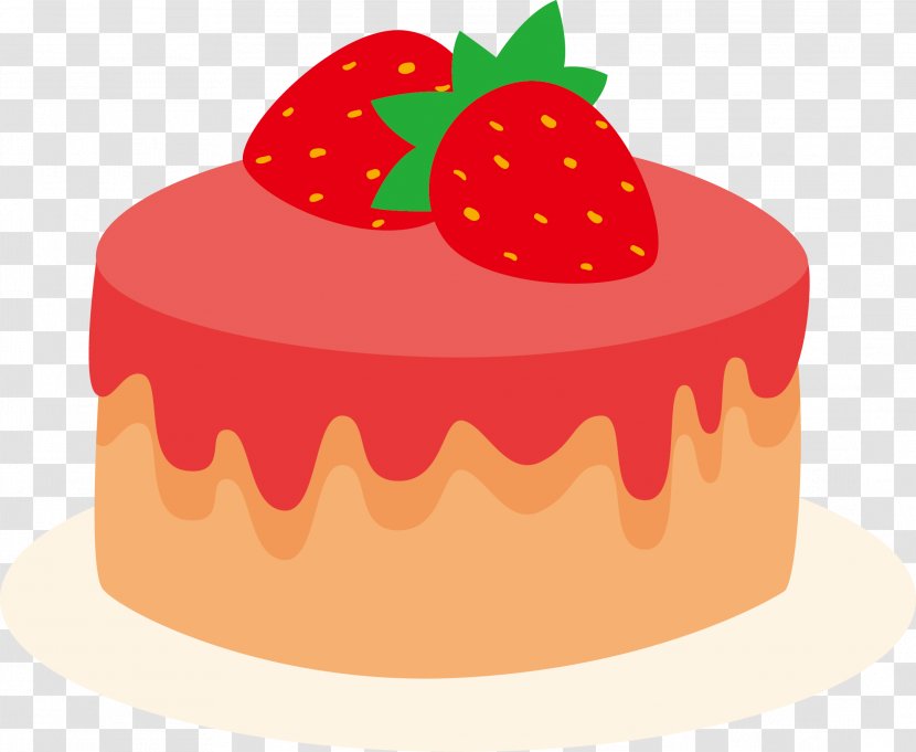 Strawberry Torte Cream Pudding - Pasteles - Hand-painted Material Transparent PNG
