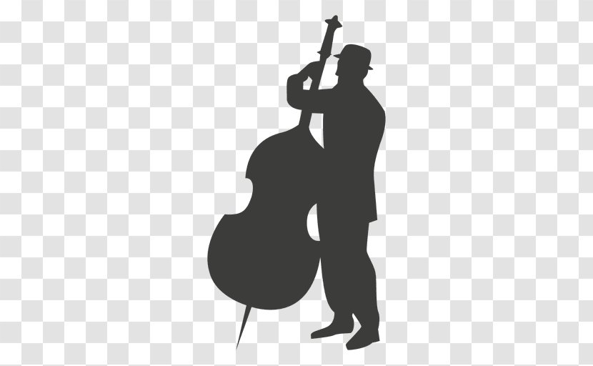 Cello Silhouette Musician Double Bass - Flower - Rock Band Live Performances Vector Silhouettes Transparent PNG