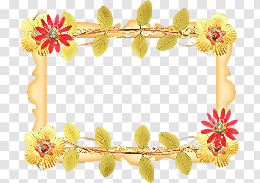 Floral Background Frame - Cartoon - Plant Yellow Transparent PNG