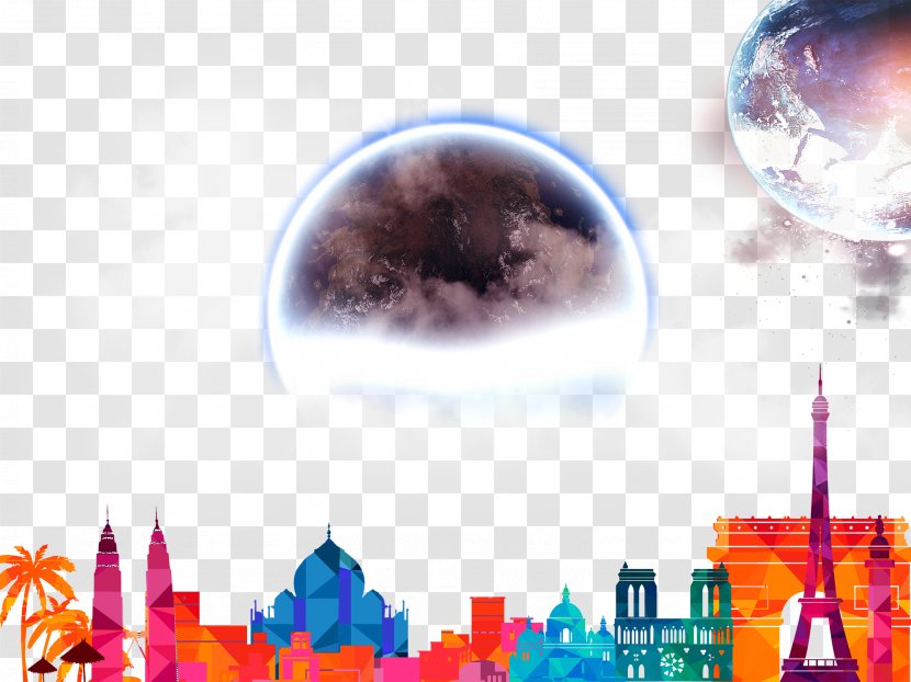 Download - World - The Moon Is Decorated In Transparent PNG