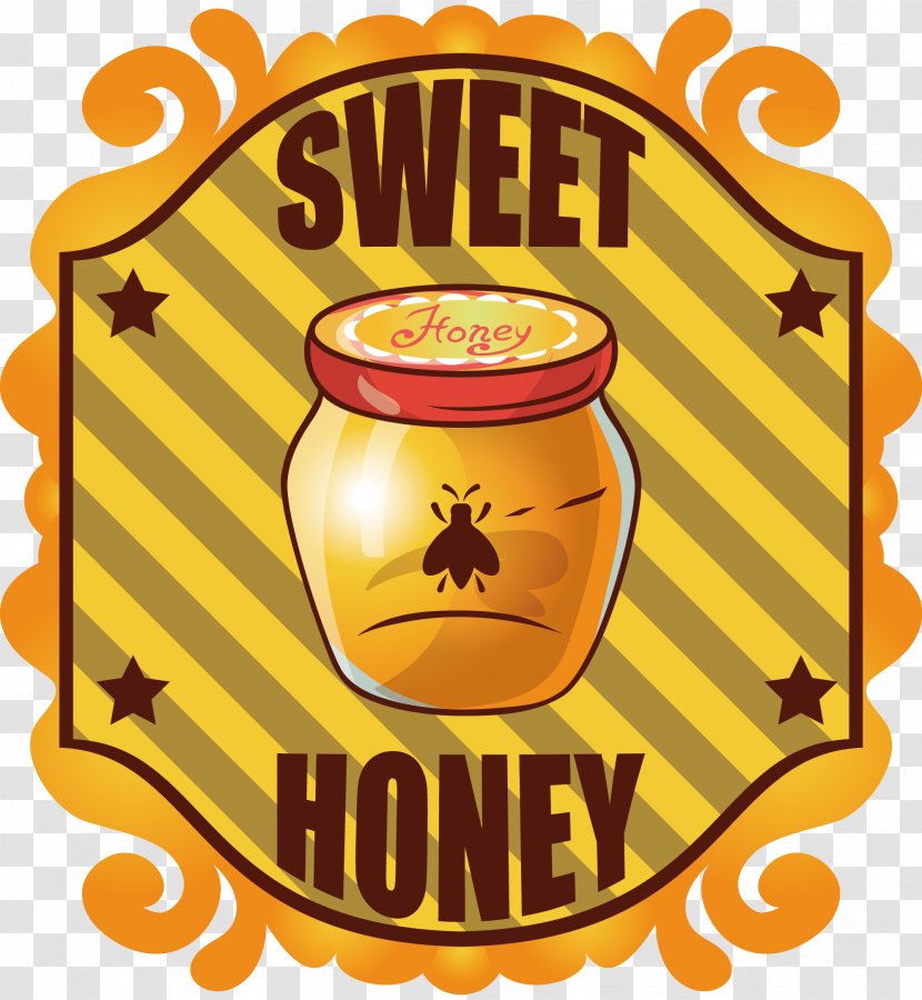 Bee Label Honey Sticker - Vector Transparent PNG