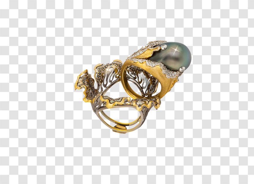 Ring Pearl Gemstone Jewellery Gold - Tahitian - Luxuriant Transparent PNG