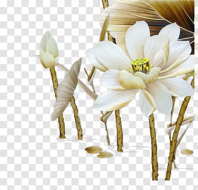 Flower Art - White - Lotus Transparent PNG