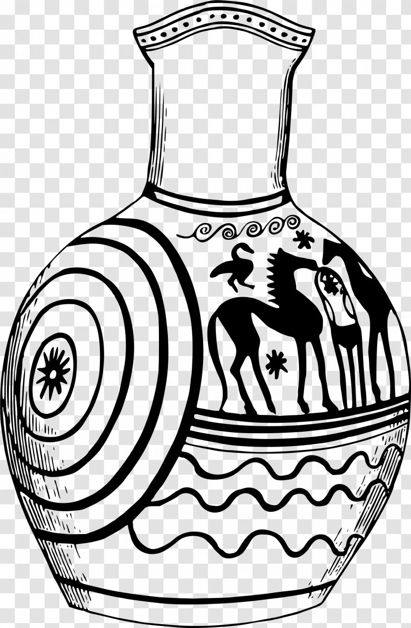 Black And White Line Art Vase Drawing Ancient Greek - Vases Transparent PNG
