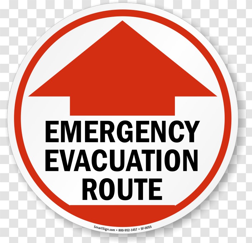 Emergency Evacuation Exit Sign Fire Drill Road - Signage Transparent PNG