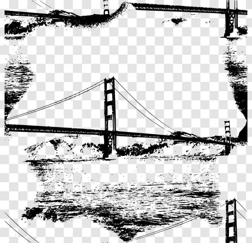 Golden Gate Bridge Line Art Clip - Artwork Transparent PNG