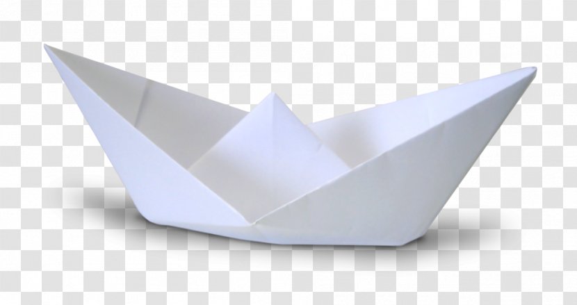 Purple Angle Origami - White Paper Boat Transparent PNG
