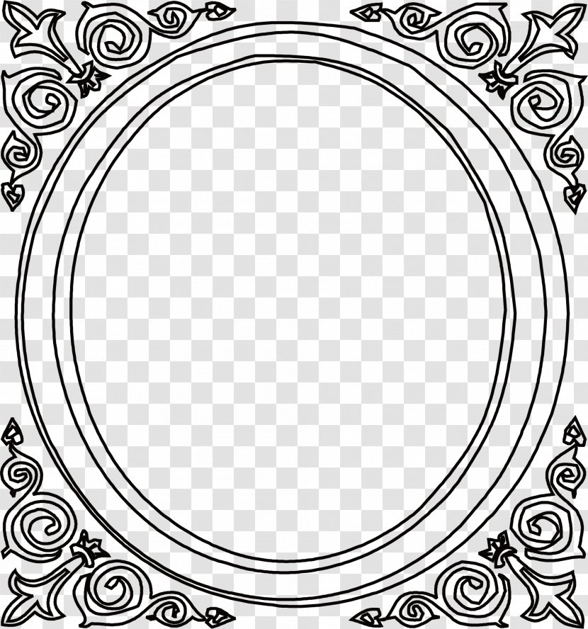 China Black And White - Line Art - Chinese Retro Frame Transparent PNG