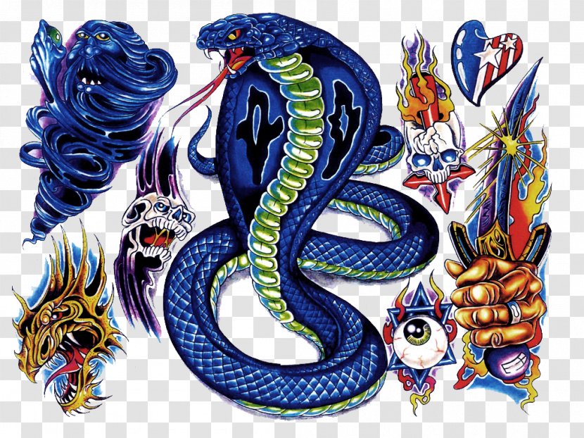 Tattoo Snake Cobra Drawing Information - King - Color Flash Transparent PNG