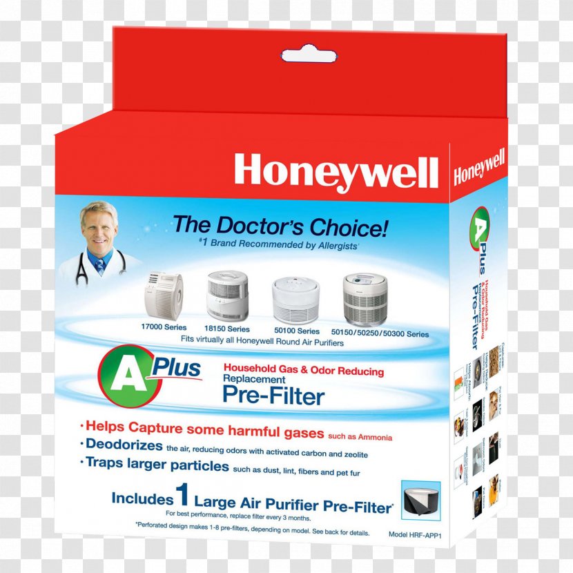 Air Filter HEPA Honeywell HRF-AP1 Universal Pre-Filter Purifiers HPA300 - Carbon Filtering - AIR FILTER Transparent PNG