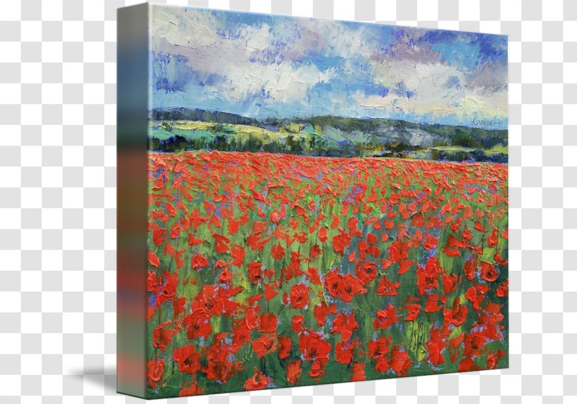 Poppy Painting Gallery Wrap Canvas Acrylic Paint Transparent PNG