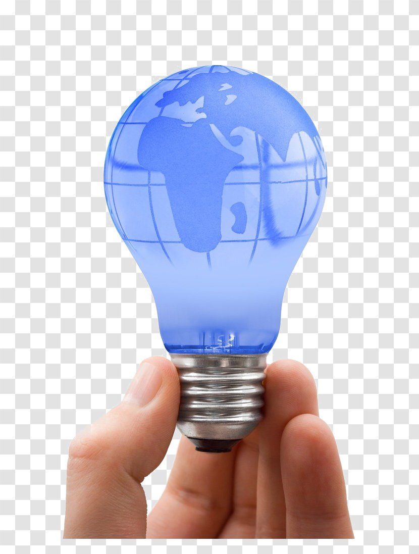 Incandescent Light Bulb Lamp - Stock Photography - Holding A Blue Transparent PNG