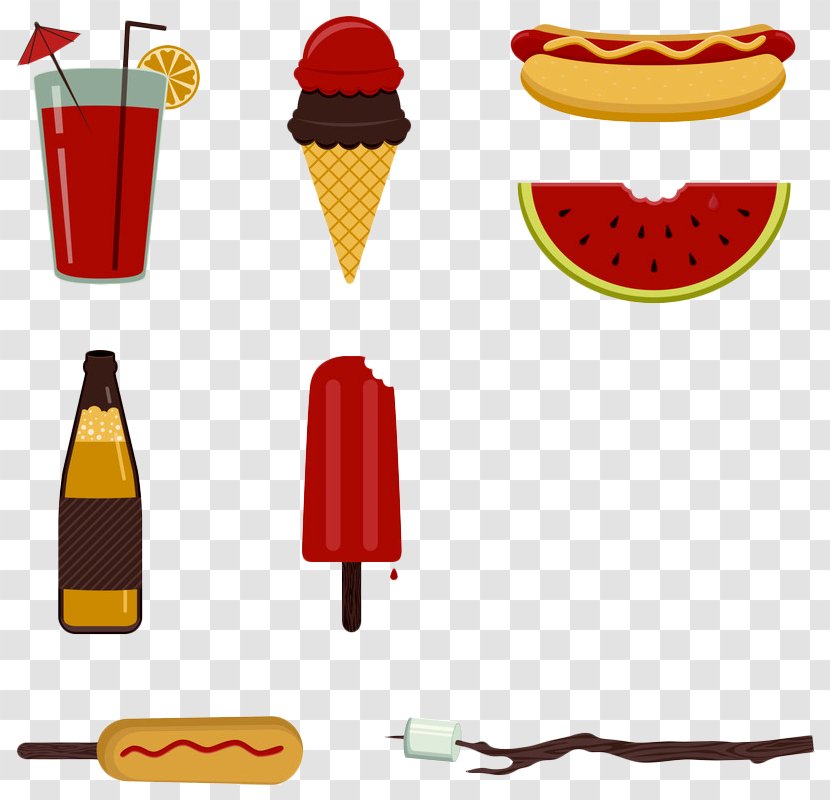 Chocolate Ice Cream Cocktail Juice Pop - Cartoon Cream, Watermelon Slice, Hot Dog Transparent PNG