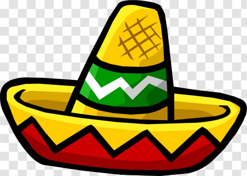 Club Penguin Sombrero Mexican Cuisine Hat Clip Art - Yellow Transparent PNG