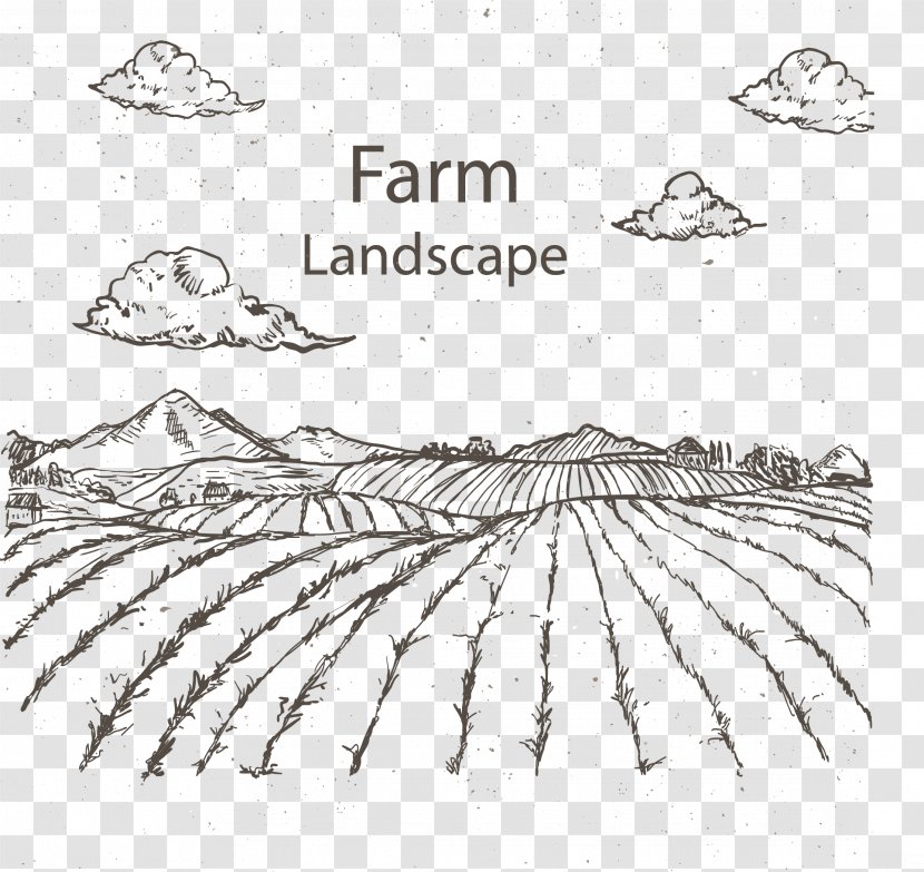 Drawing Agriculture Farm Sketch - Paper - Development Field Transparent PNG