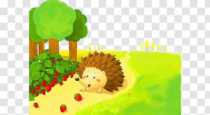 Hedgehog Cartoon Child - Green - The Hedgehogs Of Mountain Path Transparent PNG