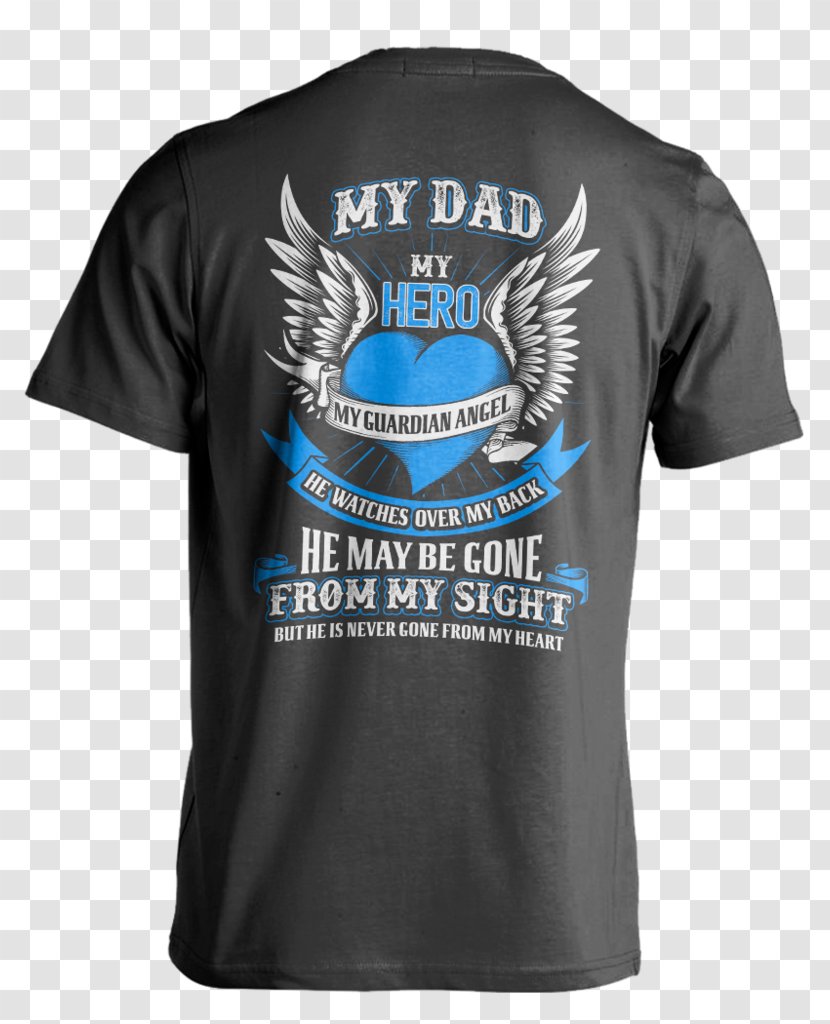 T-shirt Top Clothing Sleeve - Gildan Activewear - Dad My Hero Transparent PNG
