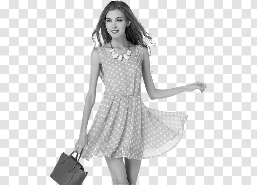 Polka Dot Dress Clothing Fashion Pink - Flower Transparent PNG