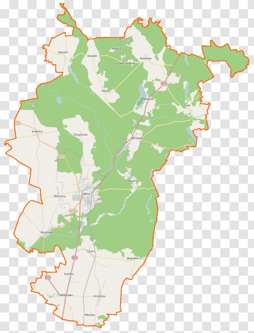 Radzicz, West Pomeranian Voivodeship Krześnica Cychry, Borne, Myślibórz County Młyniska, - Map - Plan Transparent PNG