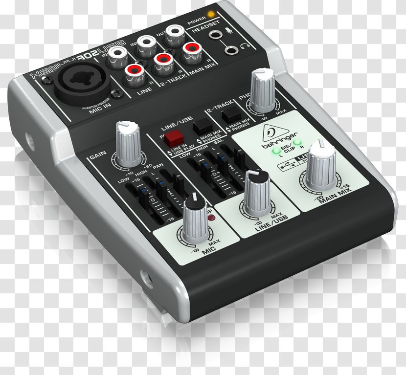 Microphone Behringer Xenyx 302USB Audio Mixers 802 - Preamplifier Transparent PNG