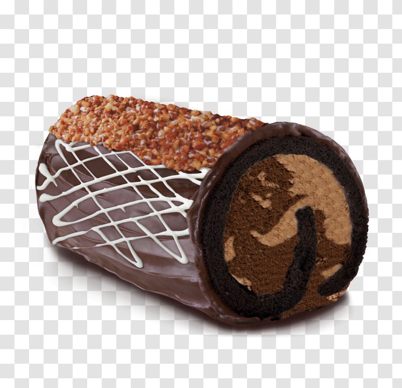 Chocolate Truffle Ice Cream Praline Swiss Roll - Cake Transparent PNG