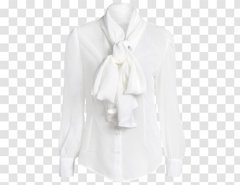 Blouse Neck Collar Sleeve - White - Blouses Transparent PNG