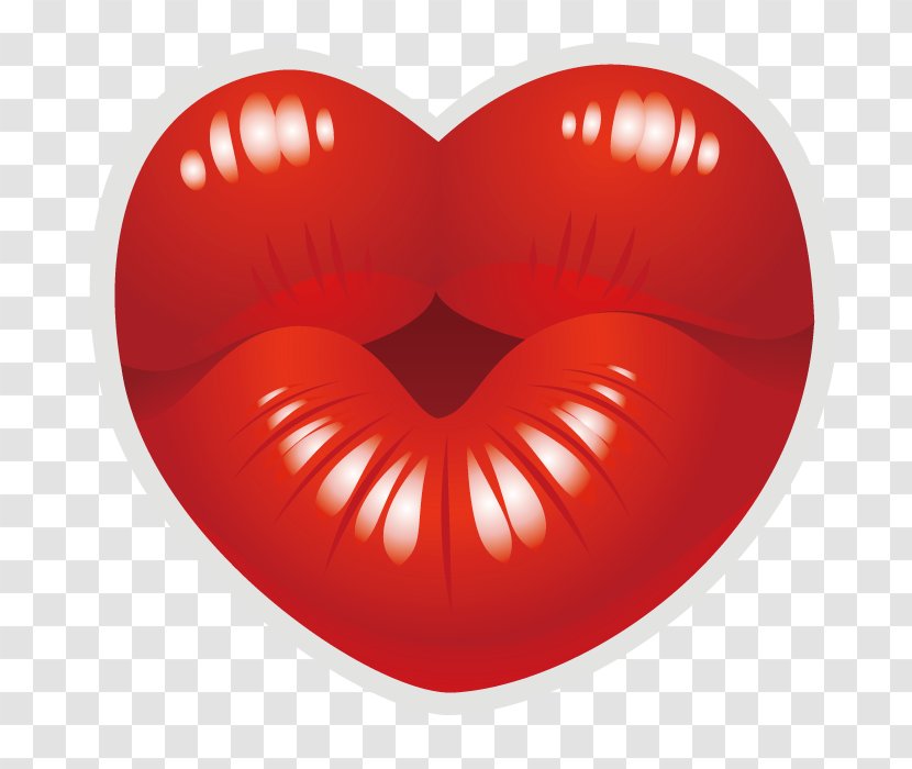 Heart Kiss Clip Art - Silhouette - Lips Transparent PNG