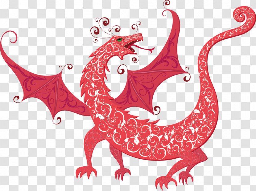 Chinese Dragon Drawing Japanese - Red Transparent PNG