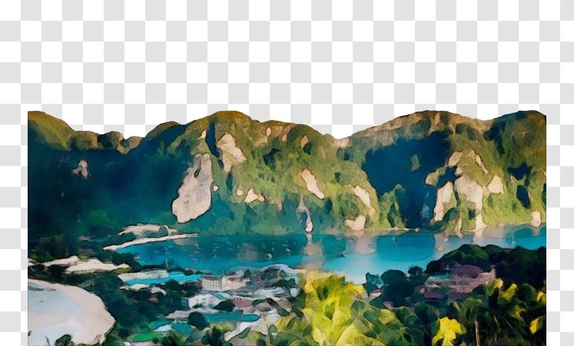 Nature Natural Landscape Water Resources Reserve - Painting Mountain Transparent PNG