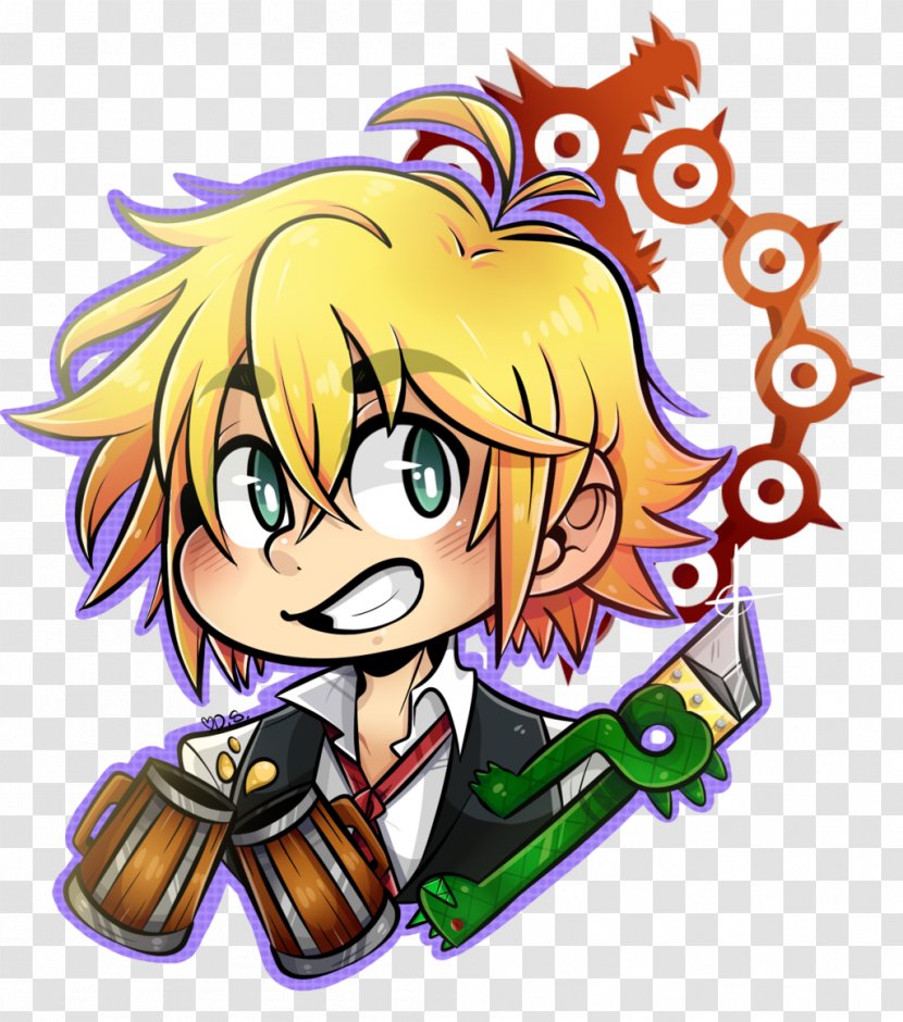 Meliodas The Seven Deadly Sins Sloth - Watercolor Transparent PNG