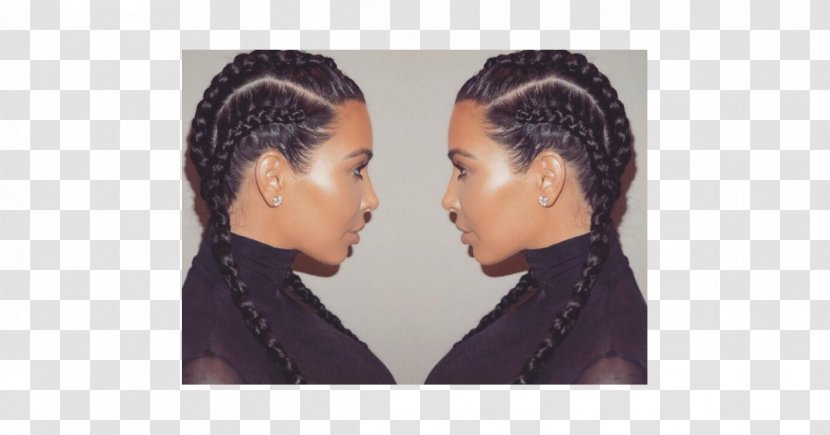 Kim Kardashian Khloé Box Braids Hairstyle - Shoulder - K Transparent PNG