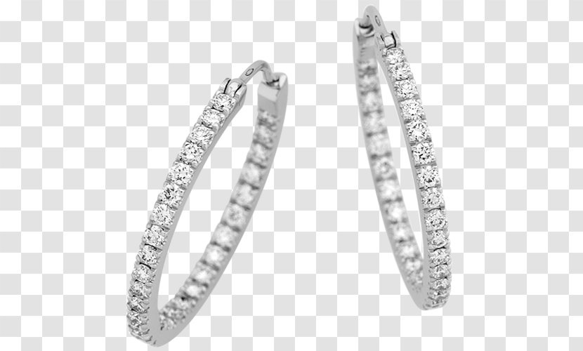 Earring Body Jewellery Silver Diamond - Earrings Transparent PNG