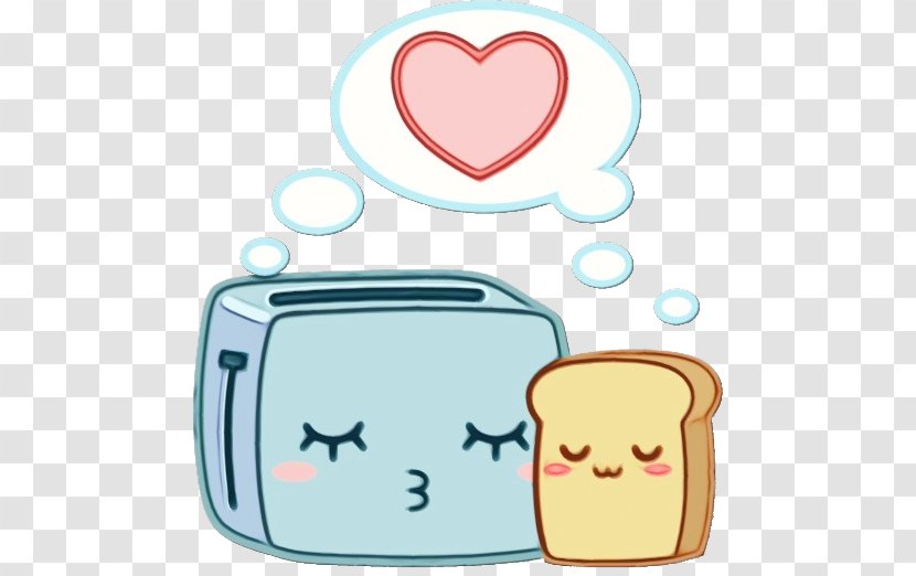 Toaster Cartoon Clip Art Love Small Appliance - Wet Ink - Toast Transparent PNG