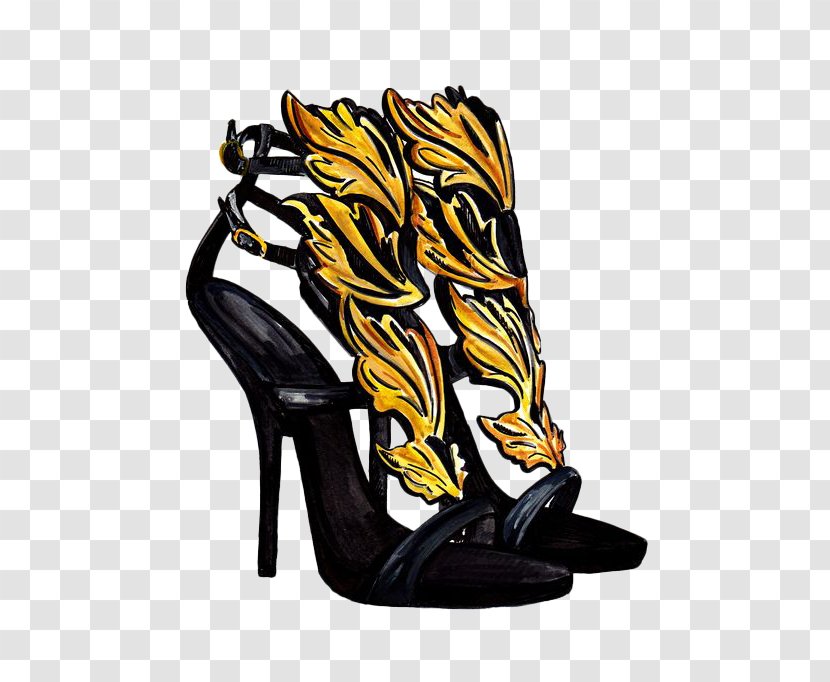 Shoe High-heeled Footwear Sandal Fashion Illustration - Highheeled - Ms. Black High Heels Transparent PNG