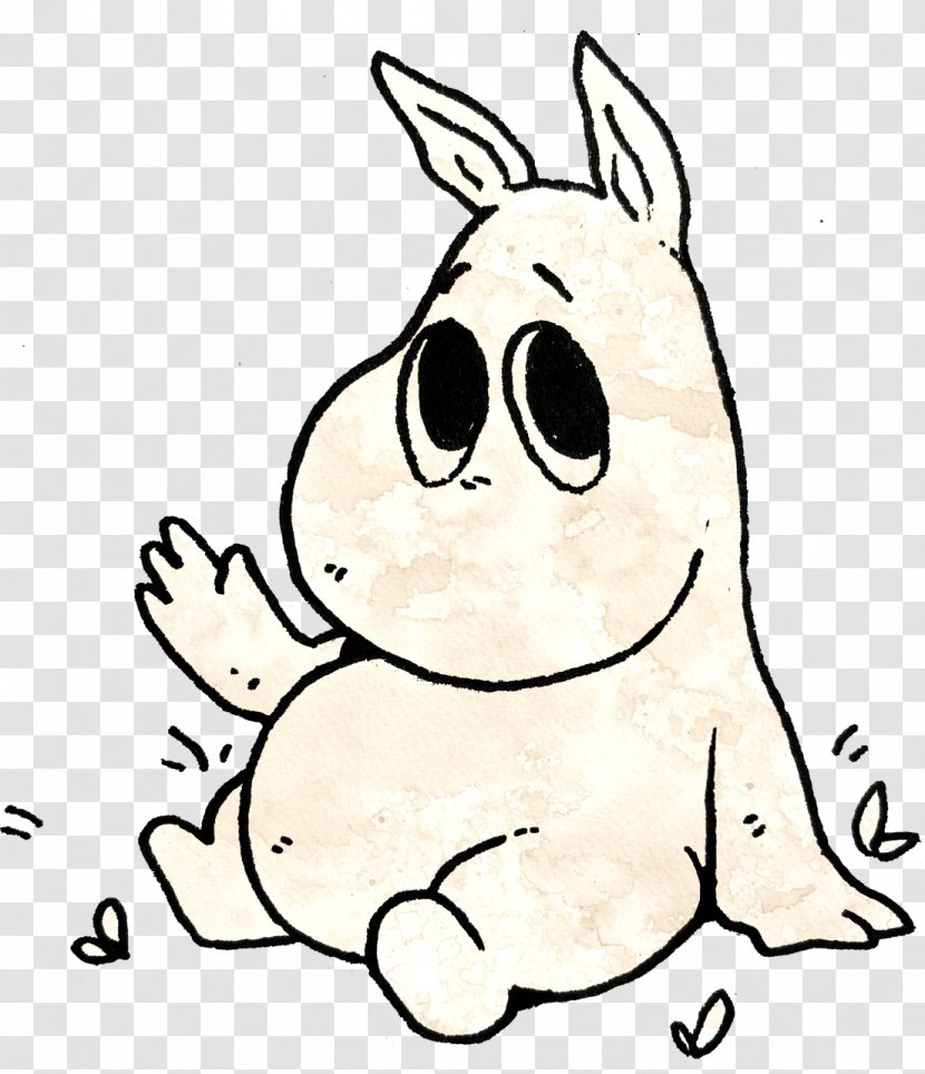 Domestic Rabbit Line Art Watercolor Painting Drawing - Moomins - Bunny Outline Transparent PNG