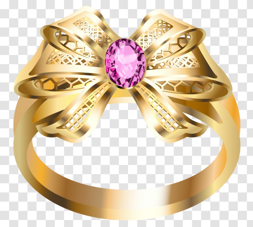 Wedding Ring Jewellery Gold - Pink Diamond Transparent PNG
