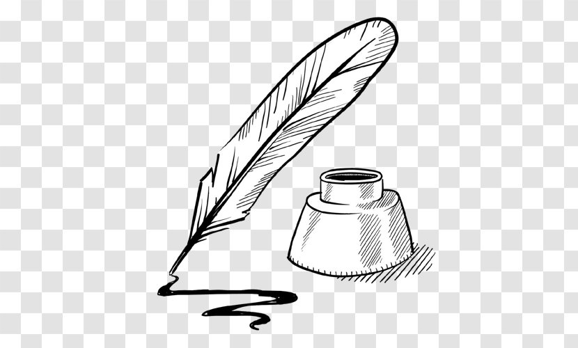 Paper Quill Drawing Inkwell Pen - Line Art Transparent PNG