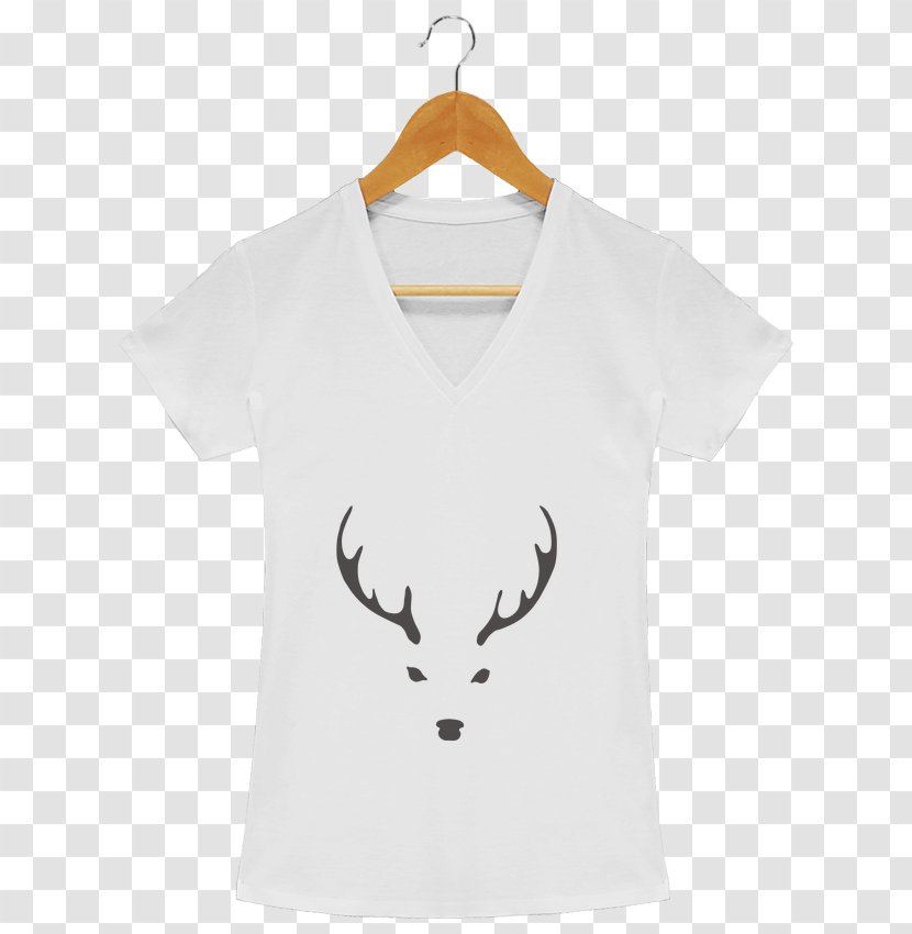T-shirt Collar Hoodie Clothing - White Deer Transparent PNG