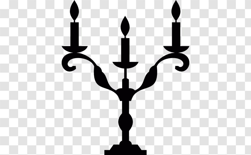 Candelabra Candlestick Light Chandelier - Silhouette - Vector Transparent PNG