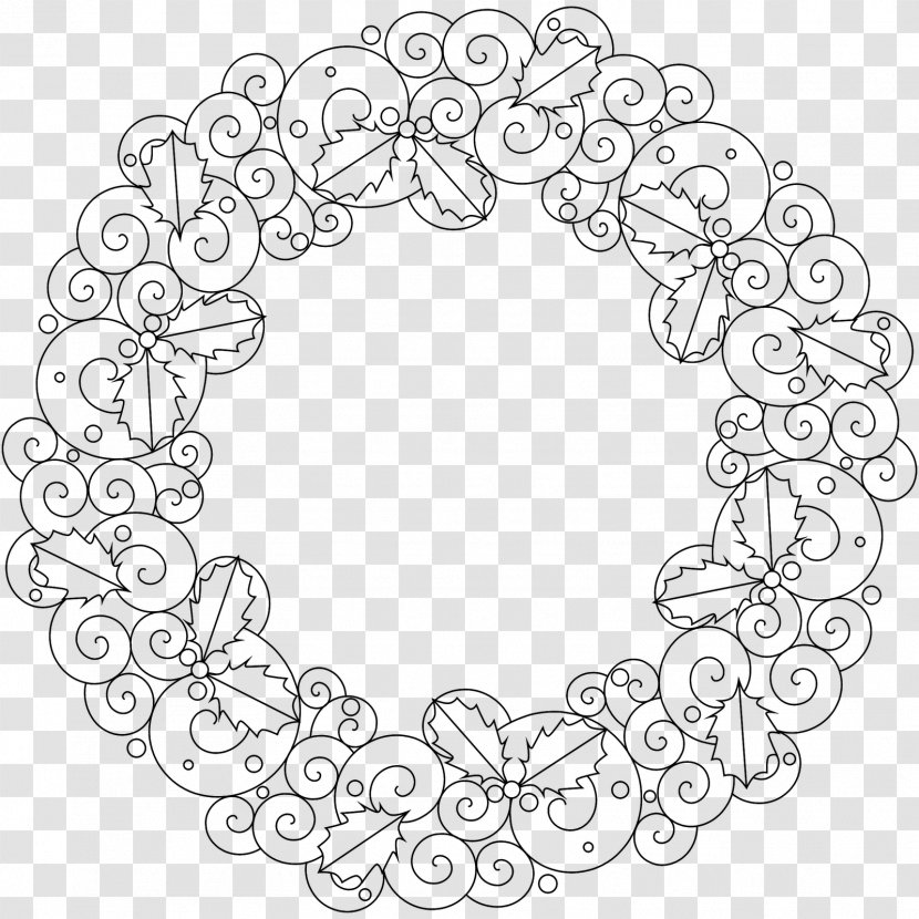 Coloring Book Wreath Mandala Christmas Easter - Adult Transparent PNG
