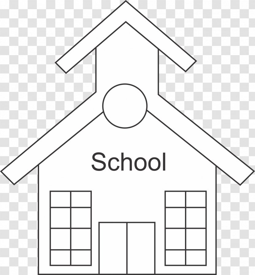 School Black And White Coloring Book Clip Art - Outline Transparent PNG