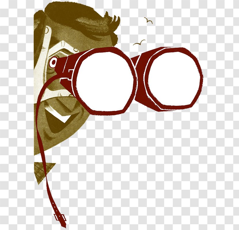 Stock Illustration Royalty-free - Vision Care - A Spy With Binoculars Transparent PNG