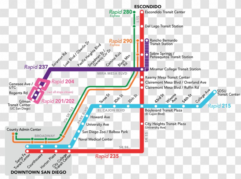 San Diego Metropolitan Transit System Bus Rapid Stop - City Shelter Transparent PNG