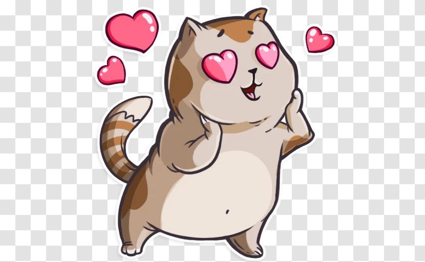 Whiskers Cat Telegram Kitten Sticker - Heart Transparent PNG