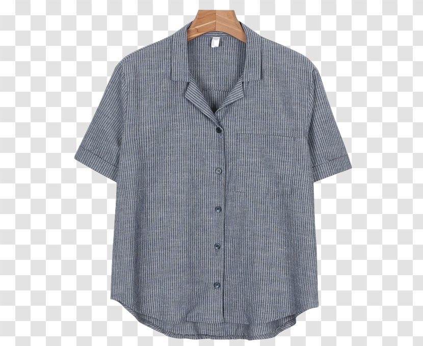 Dress Shirt Tartan Blouse Collar Sleeve - Grey Transparent PNG
