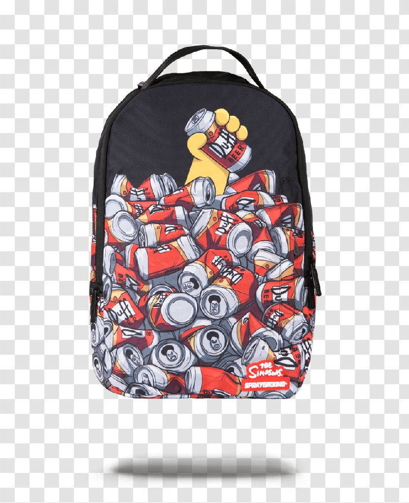 Duff Beer Homer Simpson Sprayground Marvel Civil War Backpack - Handbag Transparent PNG