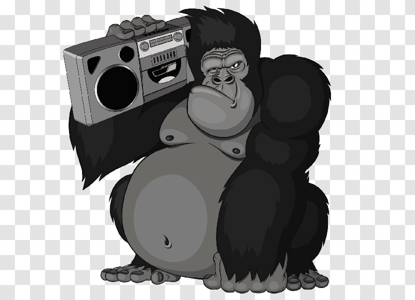 Gorilla Ape Orangutan Clip Art - Funny Animal - Black Transparent PNG
